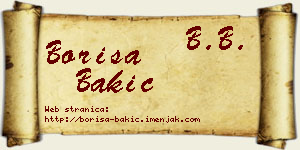 Boriša Bakić vizit kartica